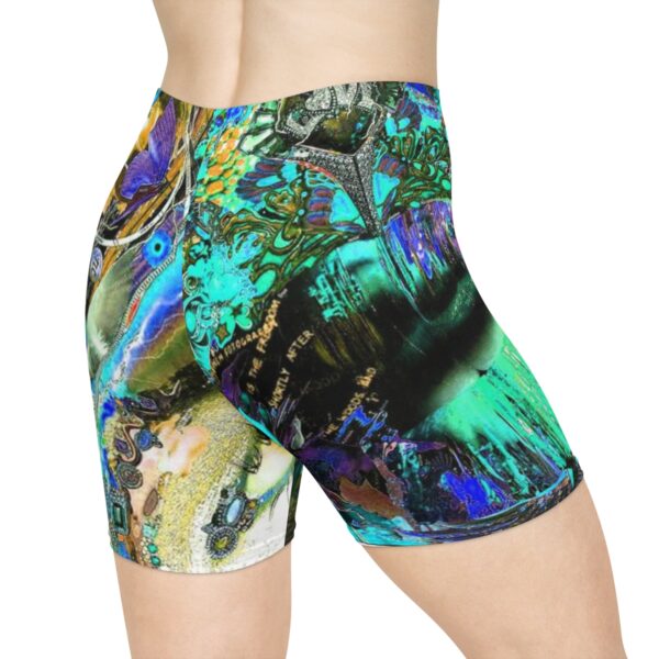 Women's Green Freedom Biker Shorts - Image 4