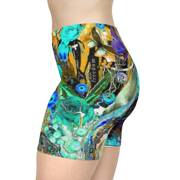 Women's Green Freedom Biker Shorts - Image 6