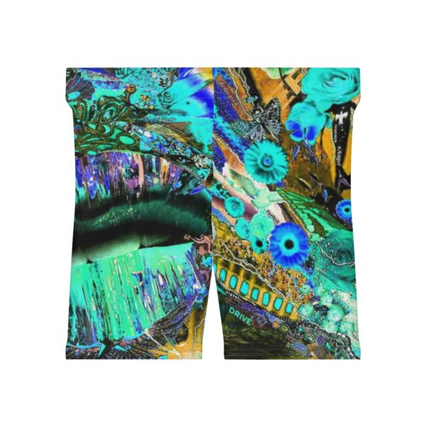 Women's Green Freedom Biker Shorts - Image 2