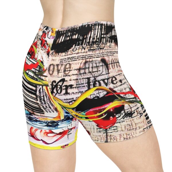 Women's Love Biker Shorts - Image 4