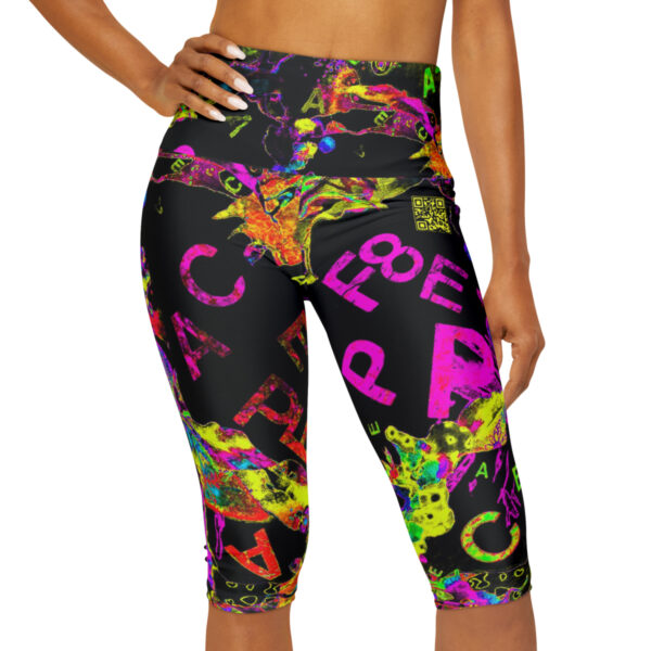 Hot Pink Peace Yoga Capri Leggings