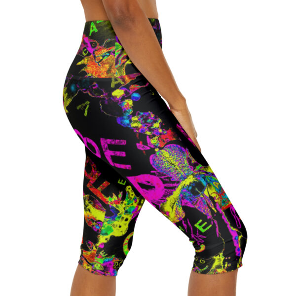 Hot Pink Peace Yoga Capri Leggings - Image 6
