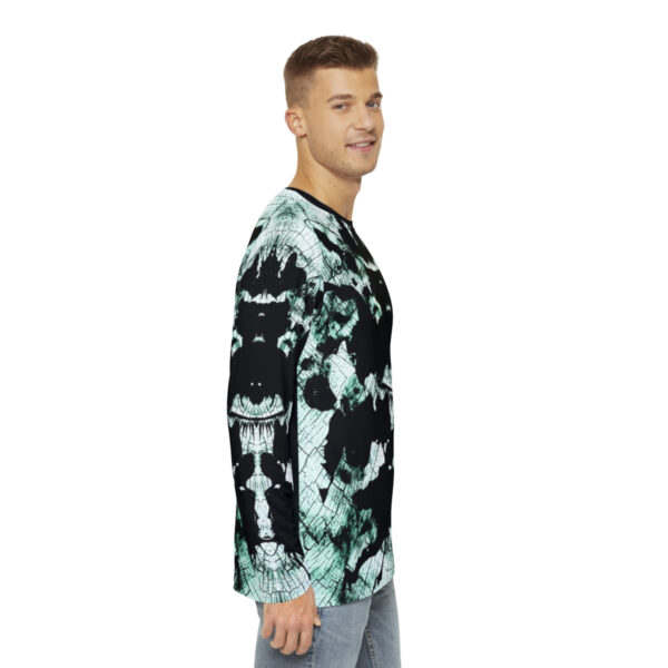 Men's Long Sleeve Green Ink Blot Shirt - Image 6
