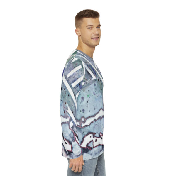 Q Blue Mens Long Sleeve Shirt - Image 6