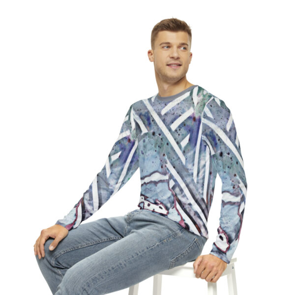 Q Blue Mens Long Sleeve Shirt - Image 7