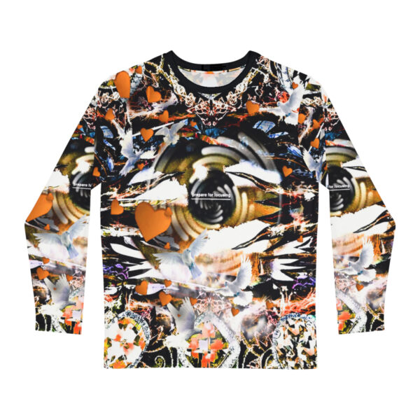 Prepare For Focusing Men's Long Sleeve Green Ink Blot Shirt