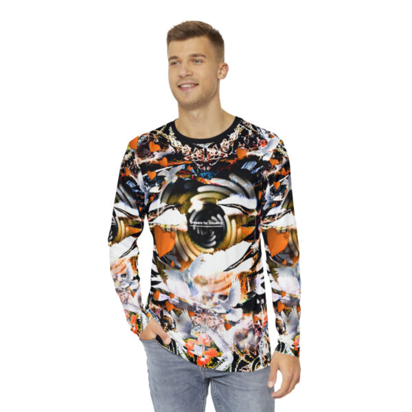 Prepare For Focusing Men's Long Sleeve Green Ink Blot Shirt - Image 3
