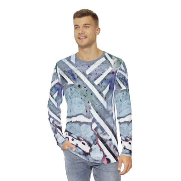 Q Blue Mens Long Sleeve Shirt - Image 3